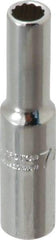 Proto - 7/32", 1/4" Drive, Deep Hand Socket - 12 Points, 2" OAL, Chrome Finish - Americas Industrial Supply