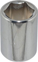 Proto - 9/16", 3/8" Drive, Standard Hand Socket - 6 Points, 1-1/8" OAL, Chrome Finish - Americas Industrial Supply