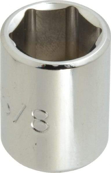 Proto - 5/8", 3/8" Drive, Standard Hand Socket - 6 Points, 1-1/8" OAL, Chrome Finish - Americas Industrial Supply