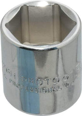 Proto - 13/16", 3/8" Drive, Standard Hand Socket - 6 Points, 1-3/16" OAL, Chrome Finish - Americas Industrial Supply