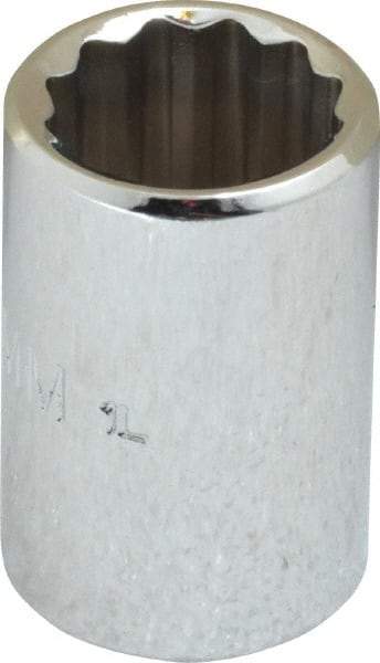 Proto - 3/8" Drive, Standard Hand Socket - 12 Points, 1-1/8" OAL, Chrome Finish - Americas Industrial Supply