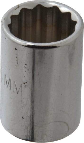 Proto - 3/8" Drive, Standard Hand Socket - 12 Points, 1-1/8" OAL, Chrome Finish - Americas Industrial Supply