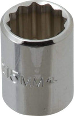 Proto - 3/8" Drive, Standard Hand Socket - 12 Points, 1-1/8" OAL, Chrome Finish - Americas Industrial Supply