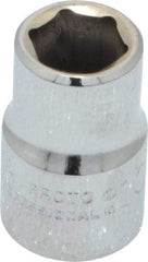 Proto - 3/8" Drive, Standard Hand Socket - 6 Points, 1-3/32" OAL, Chrome Finish - Americas Industrial Supply