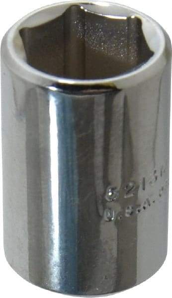 Proto - 3/8" Drive, Standard Hand Socket - 6 Points, 1-1/8" OAL, Chrome Vanadium, Chrome Finish - Americas Industrial Supply