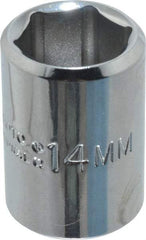 Proto - 3/8" Drive, Standard Hand Socket - 6 Points, 1-1/8" OAL, Chrome Finish - Americas Industrial Supply