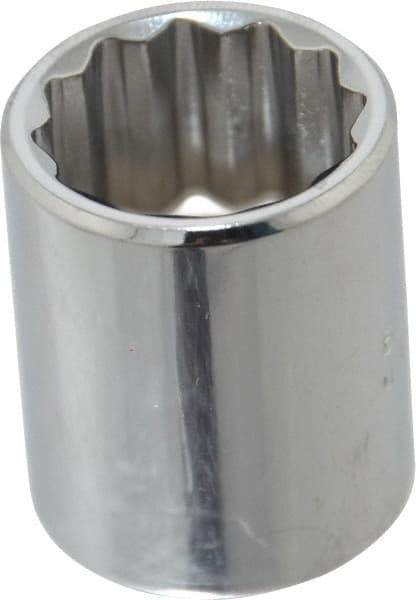 Proto - 3/8" Drive, Standard Hand Socket - 6 Points, 1-1/8" OAL, Chrome Vanadium, Chrome Finish - Americas Industrial Supply