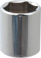 Proto - 3/8" Drive, Standard Hand Socket - 6 Points, 1-3/16" OAL, Chrome Vanadium, Chrome Finish - Americas Industrial Supply