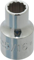 Proto - 5/16", 3/8" Drive, Standard Hand Socket - 12 Points, 1-3/32" OAL, Chrome Finish - Americas Industrial Supply