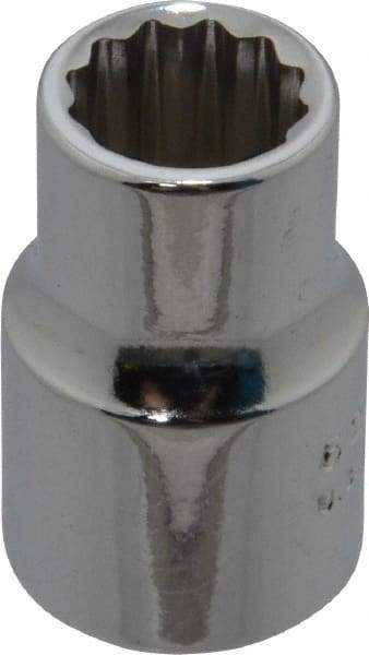 Proto - 3/8", 3/8" Drive, Standard Hand Socket - 12 Points, 1-3/32" OAL, Chrome Finish - Americas Industrial Supply