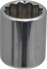 Proto - 11/16", 3/8" Drive, Standard Hand Socket - 12 Points, 1-1/8" OAL, Chrome Finish - Americas Industrial Supply