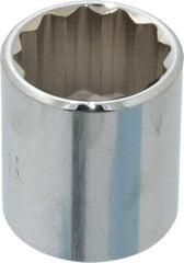 Proto - 7/8", 3/8" Drive, Standard Hand Socket - 12 Points, 1-5/16" OAL, Chrome Finish - Americas Industrial Supply