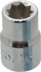 Proto - 5/16", 3/8" Drive, Standard Hand Socket - 8 Points, 1-5/64" OAL, Chrome Finish - Americas Industrial Supply