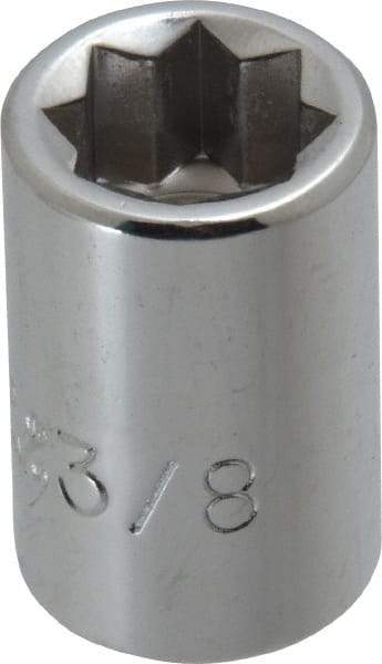 Proto - 3/8", 3/8" Drive, Standard Hand Socket - 8 Points, 1-5/64" OAL, Chrome Finish - Americas Industrial Supply