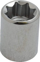 Proto - 1/2", 3/8" Drive, Standard Hand Socket - 8 Points, 1-1/8" OAL, Chrome Finish - Americas Industrial Supply