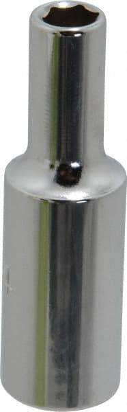 Proto - 1/4", 3/8" Drive, Deep Hand Socket - 6 Points, 2-1/8" OAL, Chrome Finish - Americas Industrial Supply