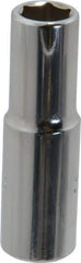 Proto - 3/8", 3/8" Drive, Deep Hand Socket - 6 Points, 2-1/8" OAL, Chrome Finish - Americas Industrial Supply