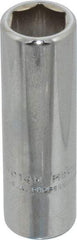 Proto - 7/16", 3/8" Drive, Deep Hand Socket - 6 Points, 2-1/8" OAL, Chrome Finish - Americas Industrial Supply