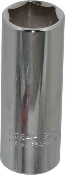 Proto - 3/4", 3/8" Drive, Deep Hand Socket - 6 Points, 2-3/4" OAL, Chrome Vanadium, Chrome Finish - Americas Industrial Supply