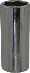 Proto - 7/8", 3/8" Drive, Deep Hand Socket - 6 Points, 2-3/4" OAL, Chrome Finish - Americas Industrial Supply