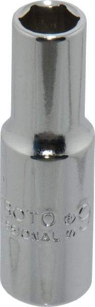 Proto - 3/8" Drive, Deep Hand Socket - 6 Points, 2-1/8" OAL, Chrome Finish - Americas Industrial Supply