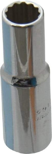 Proto - 3/8", 3/8" Drive, Deep Hand Socket - 12 Points, 2-1/8" OAL, Steel, Full Polish Finish - Americas Industrial Supply