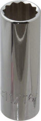 Proto - 11/16", 3/8" Drive, Deep Hand Socket - 12 Points, 2-3/4" OAL, Chrome Finish - Americas Industrial Supply