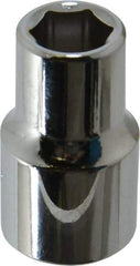 Proto - 7/16", 1/2" Drive, Standard Hand Socket - 6 Points, 1-31/64" OAL, Chrome Finish - Americas Industrial Supply