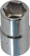 Proto - 9/16", 1/2" Drive, Standard Hand Socket - 6 Points, 1-1/2" OAL, Chrome Finish - Americas Industrial Supply