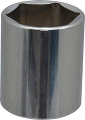 Proto - 1-1/8", 1/2" Drive, Standard Hand Socket - 6 Points, 1-3/4" OAL, Chrome Finish - Americas Industrial Supply