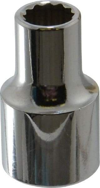 Proto - 3/8", 1/2" Drive, Standard Hand Socket - 12 Points, 1-31/64" OAL, Chrome Finish - Americas Industrial Supply