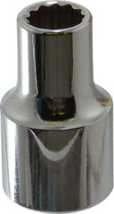 Proto - 3/8", 1/2" Drive, Standard Hand Socket - 12 Points, 1-31/64" OAL, Chrome Finish - Americas Industrial Supply