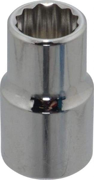 Proto - 1/2", 1/2" Drive, Standard Hand Socket - 12 Points, 1-31/64" OAL, Chrome Finish - Americas Industrial Supply