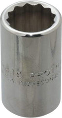 Proto - 19/32", 1/2" Drive, Standard Hand Socket - 12 Points, 1-1/2" OAL, Chrome Finish - Americas Industrial Supply