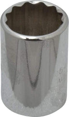 Proto - 3/4", 1/2" Drive, Standard Hand Socket - 12 Points, 1-1/2" OAL, Chrome Finish - Americas Industrial Supply