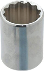 Proto - 7/8", 1/2" Drive, Standard Hand Socket - 12 Points, 1-9/16" OAL, Chrome Finish - Americas Industrial Supply