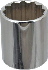 Proto - 1", 1/2" Drive, Standard Hand Socket - 12 Points, 1-9/16" OAL, Chrome Finish - Americas Industrial Supply