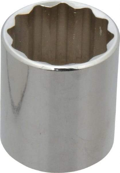 Proto - 1-3/16", 1/2" Drive, Standard Hand Socket - 12 Points, 1-3/4" OAL, Chrome Vanadium, Chrome Finish - Americas Industrial Supply