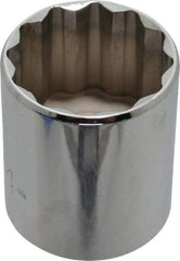 Proto - 1-1/4", 1/2" Drive, Standard Hand Socket - 12 Points, 1-3/4" OAL, Chrome Finish - Americas Industrial Supply