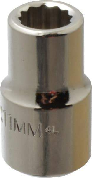 Proto - 1/2" Drive, Standard Hand Socket - 12 Points, 1-1/2" OAL, Chrome Finish - Americas Industrial Supply