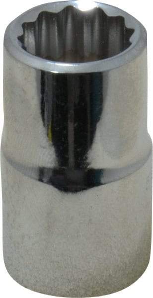 Proto - 1/2" Drive, Standard Hand Socket - 12 Points, 1-1/2" OAL, Chrome Finish - Americas Industrial Supply