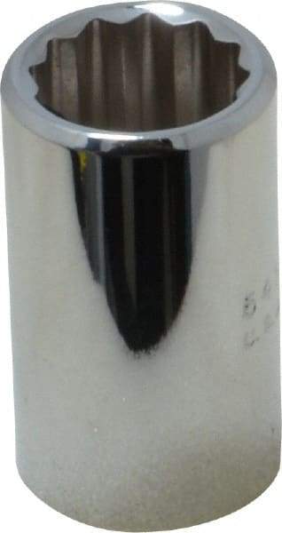 Proto - 1/2" Drive, Standard Hand Socket - 12 Points, 1-1/2" OAL, Chrome Finish - Americas Industrial Supply