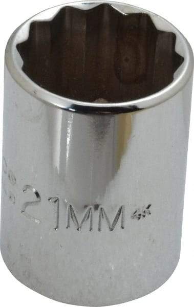 Proto - 1/2" Drive, Standard Hand Socket - 12 Points, 1-7/16" OAL, Chrome Finish - Americas Industrial Supply