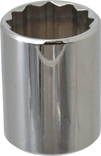 Proto - 1/2" Drive, Standard Hand Socket - 12 Points, 1-17/32" OAL, Chrome Finish - Americas Industrial Supply