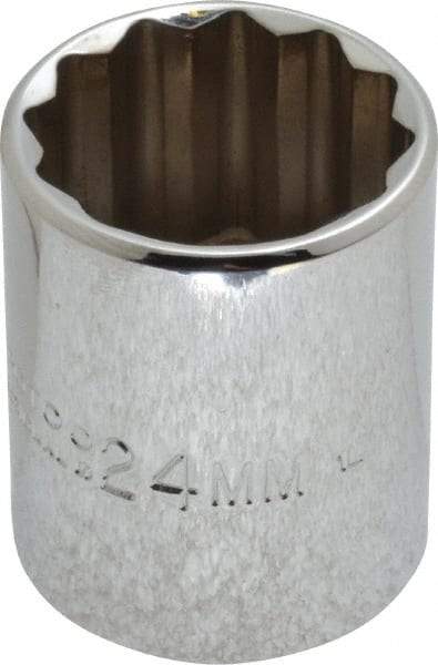 Proto - 1/2" Drive, Standard Hand Socket - 12 Points, 1-17/32" OAL, Chrome Vanadium, Chrome Finish - Americas Industrial Supply