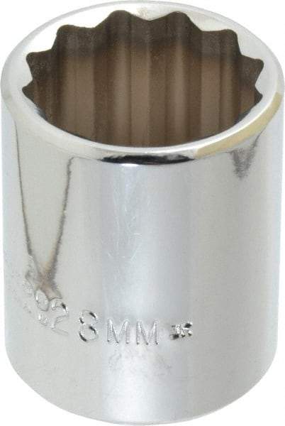 Proto - 1/2" Drive, Standard Hand Socket - 12 Points, 1-25/32" OAL, Chrome Finish - Americas Industrial Supply