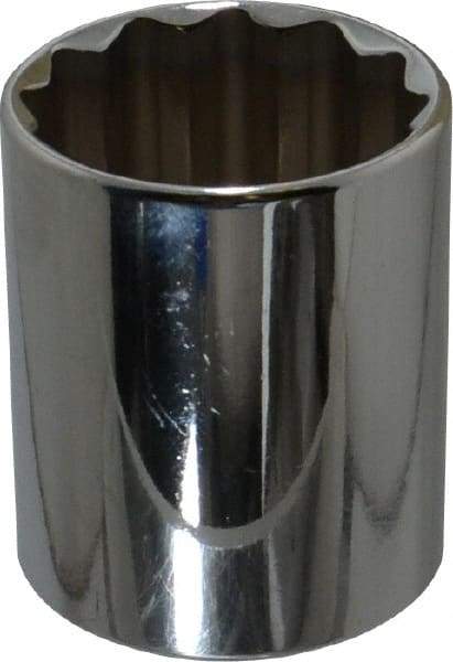 Proto - 1/2" Drive, Standard Hand Socket - 12 Points, 1-25/32" OAL, Chrome Finish - Americas Industrial Supply