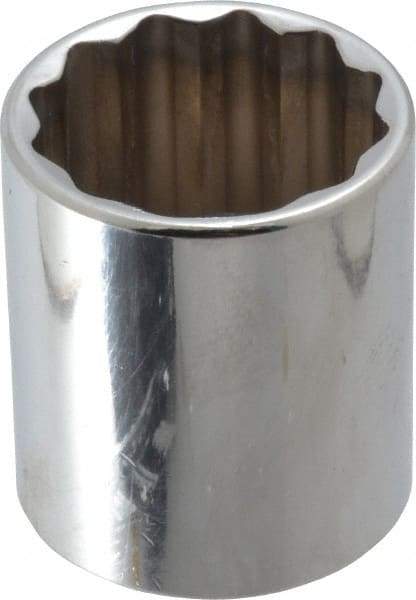 Proto - 1/2" Drive, Standard Hand Socket - 12 Points, 1-25/32" OAL, Chrome Finish - Americas Industrial Supply