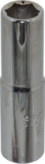 Proto - 9/16", 1/2" Drive, Deep Hand Socket - 6 Points, 3-1/4" OAL, Chrome Finish - Americas Industrial Supply