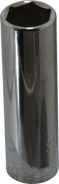 Proto - 11/16", 1/2" Drive, Deep Hand Socket - 6 Points, 3-1/4" OAL, Chrome Finish - Americas Industrial Supply